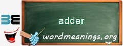 WordMeaning blackboard for adder